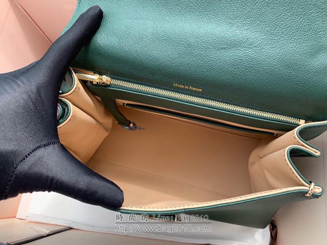 DELVAUX女包 春夏新款 Brillant系列手袋 進口牛皮 德爾沃女手提包 Dv0028 翡翠綠 Delvaux單肩斜挎包  fcs1355
